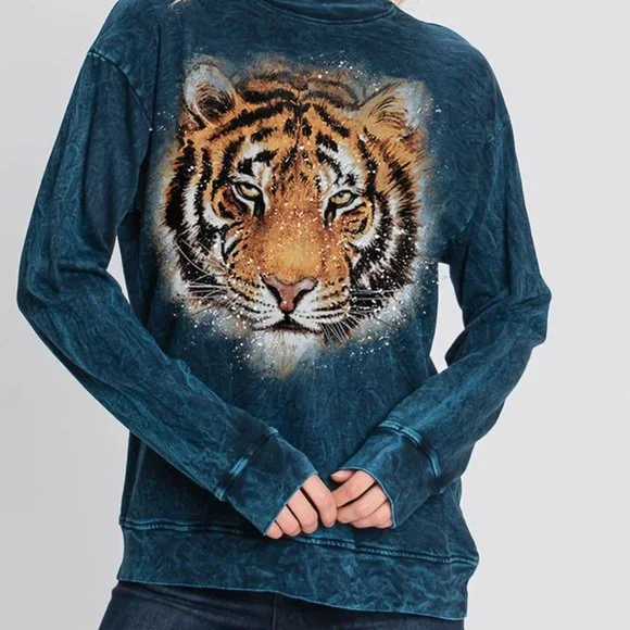 Tiger sales face sweatshirt